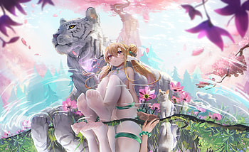Anime Pet, Pet, cat, Girl, Anime HD wallpaper