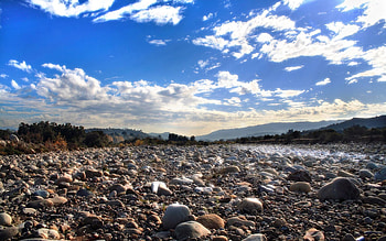 Nature, Trees, Stones, Sky, Clouds HD wallpaper