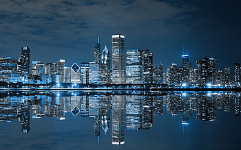 Chicago City Lights , chicago, world, city, lights, reflection HD wallpaper