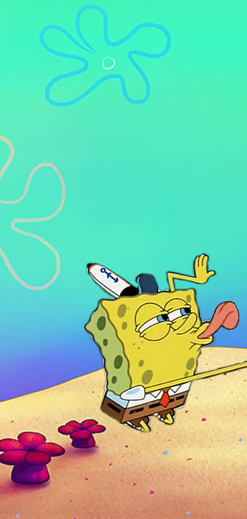 SpongeBob licking, funny HD phone wallpaper