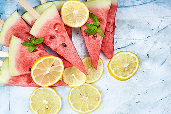 Watermelon, Fruits, Food, Lemon, Citrus, Lobules, Slices HD wallpaper