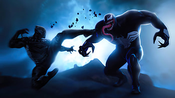 Black Panther Vs Venom , black-panther, venom, superheroes, artwork, artist HD wallpaper