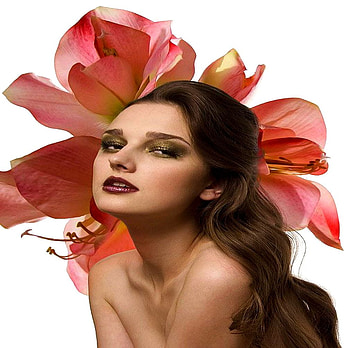 FLOWERED HEAD DECOR, face, decor, art, beauty HD wallpaper