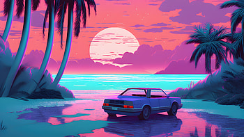 Synthwave Speedster , synthwave, artist, artwork, digital-art HD wallpaper