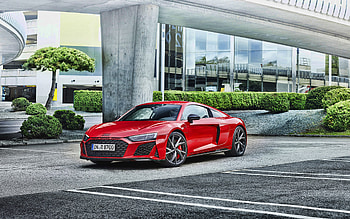 2022, Audi R8 V10 Performance RWD, , front view, exterior, new red R8, German sports cars, Audi HD wallpaper