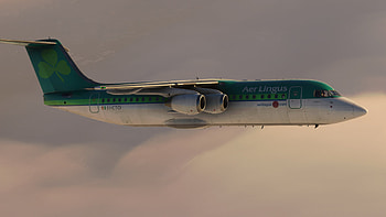 Aer Lingus, BAE 146, Climbing, Golden hour HD wallpaper