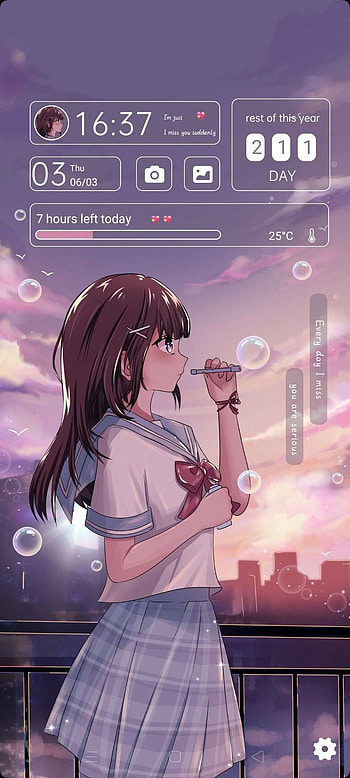 Anime girl, sky, music, , fille, message HD phone wallpaper
