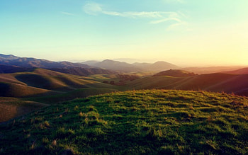 Soft Light over the Hills, Sunlight, Nature, Landscapes, Hills, Sky HD wallpaper