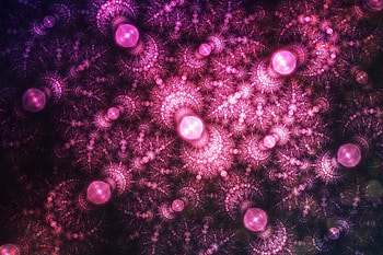 Abstract, fractal, pattern, glowing balls HD wallpaper