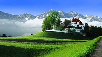 Austrian castle, Landscapes HD wallpaper