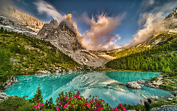 Dolomites, italy, spring, mountains HD wallpaper