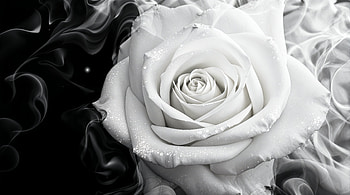 Eternal White Rose — Ultra, white rose, rose, flower, Black & White HD wallpaper
