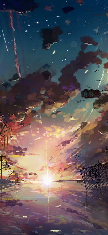 railroad, brown hair, long hair, Anime, anime sunset HD phone wallpaper