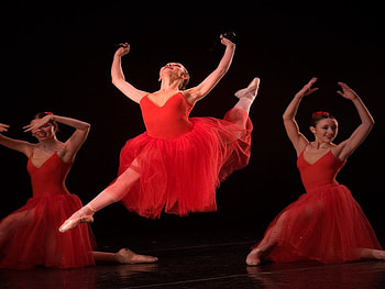 PERFECT DANCE, music, ballet, female, red HD wallpaper