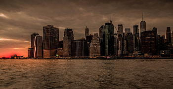 New York City Skyscrapers Downtown Evening Time , new-york, skyscraper, evening, graphy, world HD wallpaper
