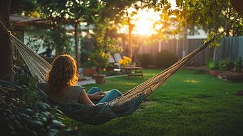 Serene Moments: Happy Backyard Hammock - Ultra, Happy, Backyard, hammock, garden HD wallpaper