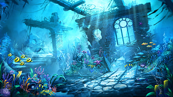 Building, Video Game, Trine 2, Fish, Plant, Sea Life, Trine, Underwater HD wallpaper