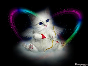 CUPID KITTY, CUPID, KITTY, CREATION, ABSTRACT HD wallpaper