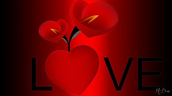 Love Lilies, Firefox theme, Valentines Day, love, red, floral, hearts, flowers, lilies HD wallpaper