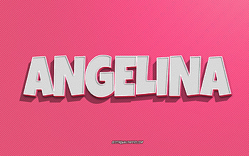 Angelina, pink lines background, with names, Angelina name, female names, Angelina greeting card, line art, with Angelina name HD wallpaper