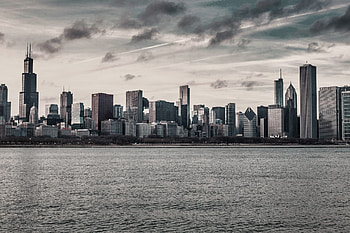 Black and White Chicago Skyline, Monochrome magic, Timeless architecture, Chicago views HD wallpaper