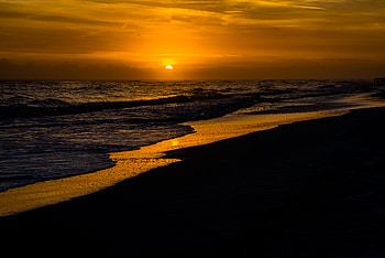 Nature, Sunset, Sun, Beach, Tide, High Tide HD wallpaper