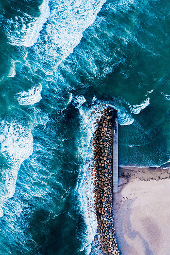 Nature, Stones, Sea, View From Above, Coast, Foam HD phone wallpaper