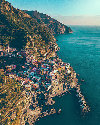 City, Cities, Mountains, Sea, Italy, Rocks, Manarola HD phone wallpaper