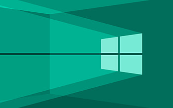 Windows 10 turquoise logo, turquoise abstract background, minimalism, Windows 10 logo, Windows 10 minimalism, Windows 10 HD wallpaper