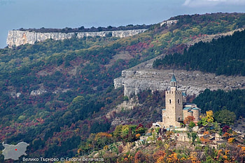 Tzarevetz, Veliko Tarnovo, graphy, tower, bulgaria, medivel, autumn, mountain HD wallpaper