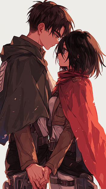 Attack on Titan Eren and Mikasa, Anime, Attack on Titan, Mikasa Ackerman, Eren Yeager, Eren & Mikasa HD phone wallpaper