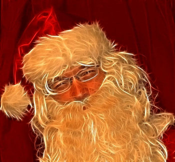 Santa, fractal, abstract HD wallpaper
