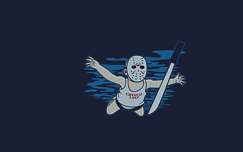 minimalistic funny nirvana friday the 13th jason voorhees HD wallpaper