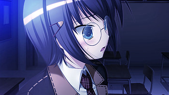 Brunette, Anime, Girl, Glasses, Spectacles, Tear HD wallpaper