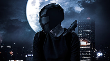 Biker Moon Night, biker, helmet, artist, artwork, digital-art HD wallpaper