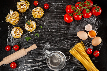 Spaghetti, tomatoes, pasta, food HD wallpaper