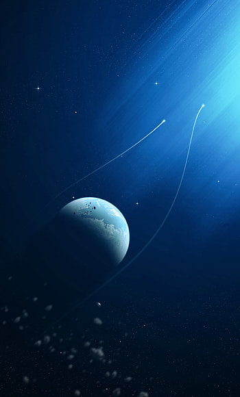 Light, Planet, Stars, Universe, Shine, Asteroids HD phone wallpaper