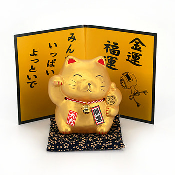 Golden, Japanese Lucky Cat HD phone wallpaper
