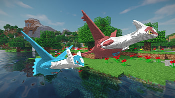 Minecraft, Latios and Latias, 3D model, Build schematic HD wallpaper