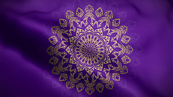 Golden mandala, Purple background, Lively flag, Stunning stock video HD wallpaper