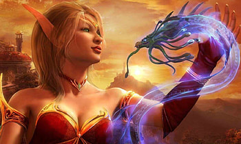 Elf And Dragon, dragon, magic, elf, female HD wallpaper