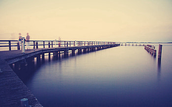 Cities, Sea, Fog, Bridge, Stroll HD wallpaper