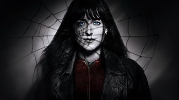 Dakota Johnson As Madame Web, madame-web, movies, 2024-movies, marvel, sony, dakota-johnson, superheroes, monochrome, black-and-white, spider-woman HD wallpaper
