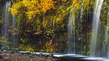 Ribbons of Serenity, Mossbrae Falls, California, rocks, cliff, river, plants, cascades, usa HD wallpaper