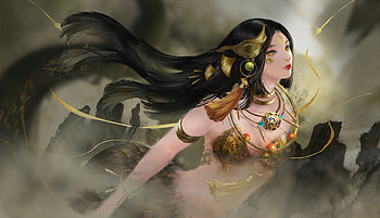 Nuwa, girl, fantasy, ngoc tran, art HD wallpaper