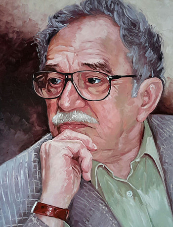 Gabriel Garcia Marquez, Oil palette knife portraits, Artistic tribute, Marquez HD phone wallpaper
