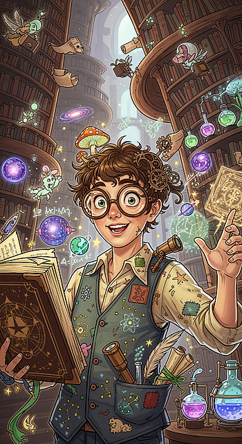 Whimsical Nerd’s Magical Library Escape, wizard, book, magic, library HD phone wallpaper