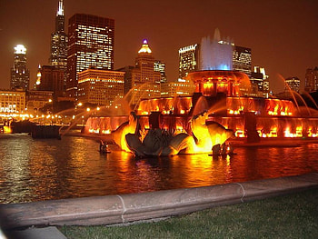 Buckingham Fountain, buckingham, chicago, fountain HD wallpaper