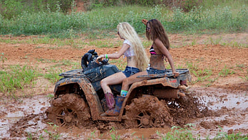 Mud Quad, cowgirl, boots, mud, quad HD wallpaper