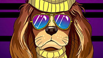 Dog Cartoony Winter Clothing , dog, artist, artwork, digital-art HD wallpaper